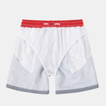 Vertical Striped Drawstring Swim Shorts