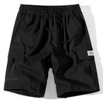 3 Pieces Solid Color Cargo Drawstring Shorts
