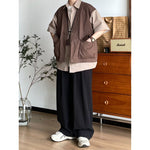 Patchwork Faux Two-Piece Workwear Short-Sleeve Shirt