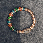 Buddha Stones Tibetan Colorful Glass Beads Copper Wealth Bracelet