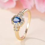 Heirloom Sapphire Halo Crystal Ring