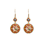 Buddha Stones 24K Gold Plated Dunhuang Color Elk Copper Balance Drop Earrings