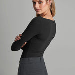 Zeagoo Cutout Long-sleeved Pitted T-shirt Bodysuits
