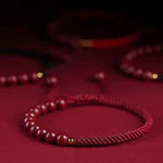 Buddha Stones Natural Cinnabar King Kong Knot Blessing String Bracelet (Extra 35% Off | USE CODE: FS35)