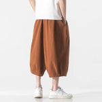 Retro Ice Silk Linen Over-the-Knee Pants