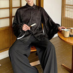Long-sleeved Patterned Jacquard Loose Casual Shirt