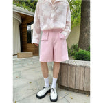 Pink Casual Cargo Shorts