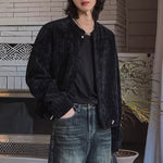 Loose-fitting Casual Crew Neck Jacket