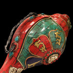 Tibetan Handmade Shankha Om Mani Padme Hum Buddha Conch Shell Lucky Decoration