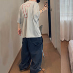 Retro Loose Sports Mesh Hollow Print T-shirt