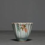 Buddha Stones Loquat Dogwood Hawthorn Morning Glory Ceramic Teacup Kung Fu Tea Cup