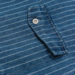 Japanese Retro Style Washed Striped Denim Shirt