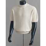 Turtleneck Short-sleeved Striped Sweater