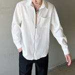 Thin Crumpled Striped Zip Cardigan