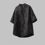 Tie-dyed Thin Breathable Stand-up Collar Shirt