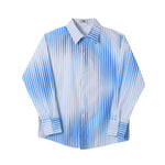 Thin Blue And White Gradient Stripe Shirt