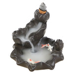 Buddha Stones Koi Fish Lucky Incense Burner Decoration