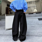Scimitar Button Loose Casual Wide-leg Pants