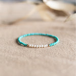 Buddha Stones 925 Sterling Silver Natural Turquoise Pearl Beaded Bracelet