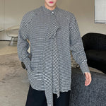 Plaid Deconstructed Ribbon Striped Shirt