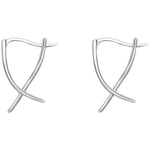 Buddha Stones Geometric Cross Design Luck Hoop Earrings