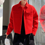 Solid Color Cropped Knit Jacket