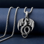 Buddha Stones Pure Tin Dragon Luck Success Necklace Pendant