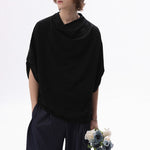 Stacked Collar Loose Solid Color T-shirt