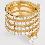 Antique Gold Zirconia Heart Wrap Ring