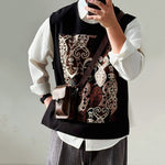 ã€�Maskã€‘Loose-fitting Patchwork Vest