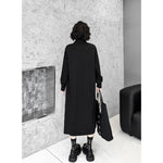 Mid-length High-neck Diagonal Zipper Loose Long Dress