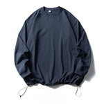 Retro Solid Color Drawstring Quick-drying Shirt