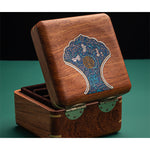 Buddha Stones Antique Flower Leaf Handmade Rosewood Jewelry Storage Box Wooden Gift Organizer Box