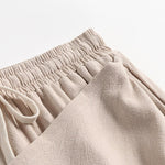 Linen Vintage Tie Wide Leg Straight Pants