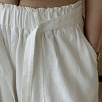Women's High-waisted Pleated Belted Wide-leg Casual Trousers