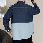 Washed Patchwork Multi-pocket Denim Shirt