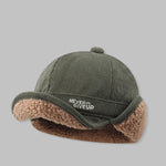 Men's Corduroy Sherpa Lining Warm Earflaps Hat