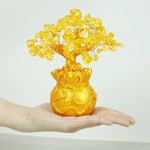 Buddha Stones Natural Citrine Money Tree Gemstone Ornament - Feng Shui for Prosperity