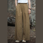 Buddha Stones Retro Wide Leg Pants Casual Women's Yoga Pants With Pockets