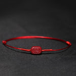 Buddha Stones Handmade Plum Blossom Four Leaf Clover PiXiu Lotus Koi Fish Cinnabar Blessing Braid Bracelet