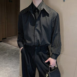 Vertical Striped Retro Casual Shirt