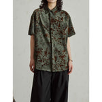 Flocked Floral Vintage Tie-dye Distressed Shirt