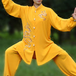 Buddha Stones Auspicious Clouds Embroidery Meditation Prayer Spiritual Zen Tai Chi Qigong Practice Unisex Clothing Set (Extra 30% Off | USE CODE: FS30)