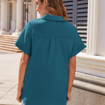 Zeagoo Women's Cotton Button Down Shirts Short Sleeve Casual Shirts