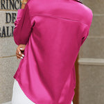 Zeagoo Women Satin Button Down Shirt Long Sleeve Tops