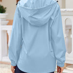 Zeagoo Rain Jacket Women Lightweight Waterproof Hooded Zip Raincoat