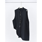 Women's Asymmetrical Draped Hem Hand-Stitched Vest