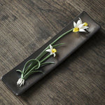 Buddha Stones Lotus Peony Rose Flower Ceramic Spiritual Incense Burner