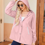 Zeagoo Rain Jacket Women Lightweight Waterproof Hooded Zip Raincoat