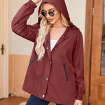 Zeagoo Rain Jacket Women Lightweight Waterproof Hooded Zip Raincoat